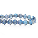 4mm BLUE Half Plated Bicone Crystal Glass Beads, transparent, faceted, full strand, bgl1287
