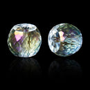 8mm  CANARY YELLOW AB Rainbow Half Plated Round Crystal Glass Beads, transparent, faceted, 30 beads, bgl1291