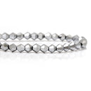 4mm DARK SILVER METALLIC Bicone Crystal Glass Beads, opaque, faceted, full strand, bgl1310