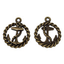 6 ROPE ANCHOR Pendant Charms, bronze tone metal, 1" chb0401a