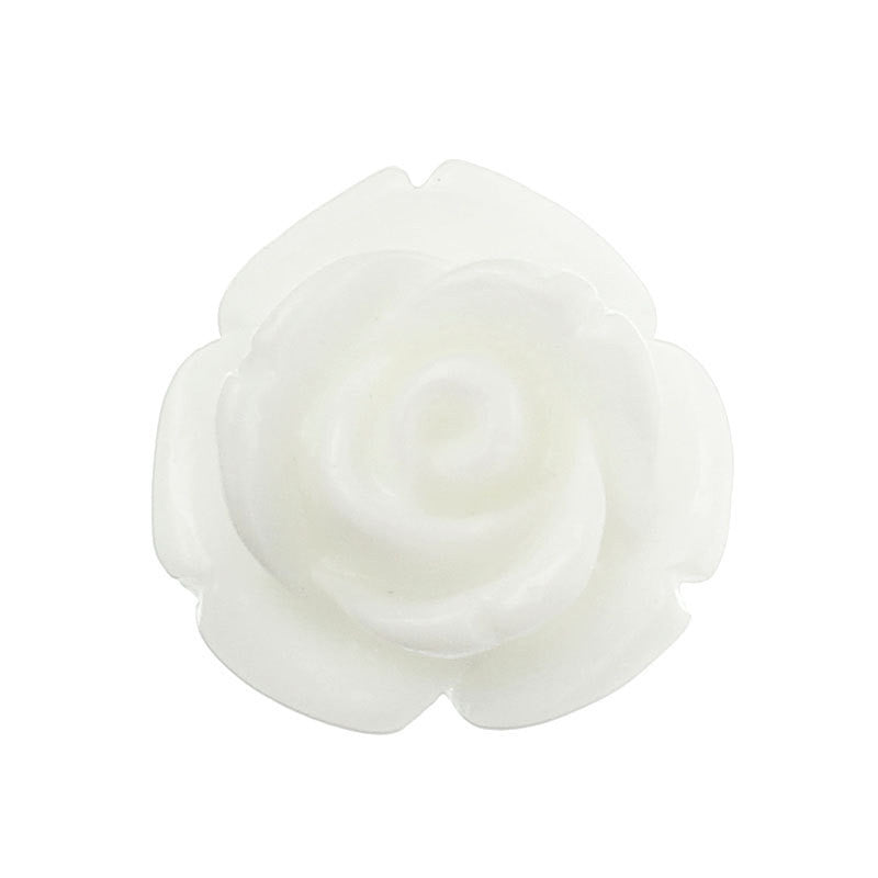 10mm Resin OFF WHITE IVORY Rose Cabochons, small flat back flowers, plastic, 50 cabochons  cab0344