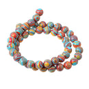 8mm Round Rainbow Swirl AGATE Beads, dyed, full strand, gag0199