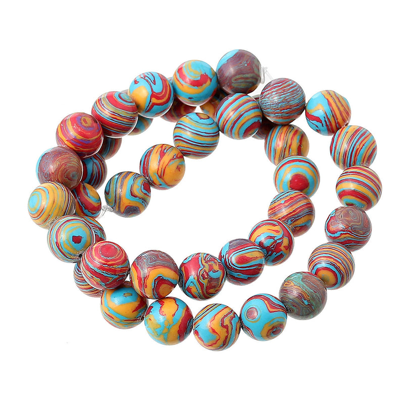 6mm Round Rainbow Swirl AGATE Beads, dyed, full strand, gag0200
