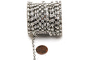 10 yards spool 3mm Rhinestone Cup Chain, 3mm rhinestones, silver tone base metal and clear glass crystals, (32.8 feet), fch0114b