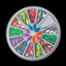 MIXED COLORS Acrylic Rhinestuds DIAMOND in storage box, flat back cabochons, nail art, decoden, paper craft embellishment 8x4mm cry0106