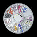Mixed Colors Acrylic Rhinestones in storage box, flat back cabochon nail art, decoden, paper craft embellishment, mixed shapes 1.5mm cry0115