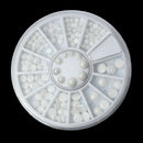 PEARL Acrylic Rhinestones in storage box, flat back cabochons, nail art, decoden, paper craft embellishment 2-5mm cry0099