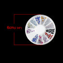 Mixed Colors Acrylic Rhinestones in storage box, flat back cabochon nail art, decoden, paper craft embellishment, mixed shapes 1.5mm cry0115