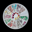 Mixed Colors Acrylic Rhinestones in storage box, flat back cabochon nail art, decoden, paper craft embellishment, mixed shapes 1.5mm cry0111