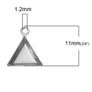 20 Stainless Steel TRIANGLE CABOCHON Setting Bezel Frame Charm Pendants, Silver (tray fits 9x8mm cabs)  chs2085