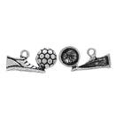 5 SOCCER BALL and Shoe Cleat Charms, Silver Tone Pewter Pendants, chs2073