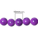 10mm Round Glass Beads, purple magenta with black marbeling, marble pattern, double strand, about 82 beads,  bgl1314
