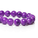 10mm Round Glass Beads, purple magenta with black marbeling, marble pattern, double strand, about 82 beads,  bgl1314