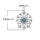 5 Silver DREAMCATCHER Dream Catcher Charms Pendants, chandelier findings, turquoise bead chs2089