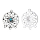 5 Silver DREAMCATCHER Dream Catcher Charms Pendants, chandelier findings, turquoise bead chs2089