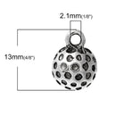 5 GOLF BALL Charm Pendants, 3D design, 13x9mm  chs2093