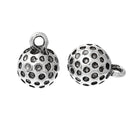 5 GOLF BALL Charm Pendants, 3D design, 13x9mm  chs2093