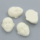 5 OFF WHITE Resin Oval FACE Cabochons, 23x20mm, light ivory color,  cab0360