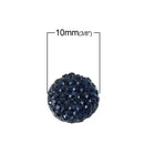 25 RESIN DRUZY Style Pavé CABOCHONS, Midnight Blue, 10mm diameter  cab0368a
