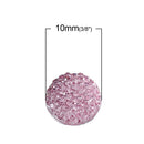 25 RESIN DRUZY Style Pavé CABOCHONS, Light Pink, 10mm diameter  cab0375a