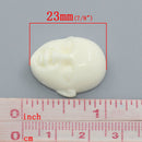 5 OFF WHITE Resin Oval FACE Cabochons, 23x20mm, light ivory color,  cab0360