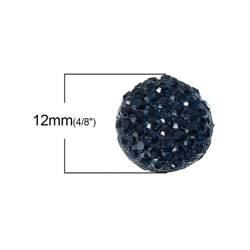 100 RESIN DRUZY Style Pavé CABOCHONS, Midnight Blue, 12mm diameter, 1/2" bulk pkg, cab0364b