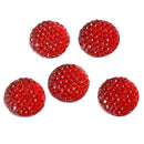 100 RESIN DRUZY Style Pavé CABOCHONS, Red, 12mm diameter, 1/2" cab0374b