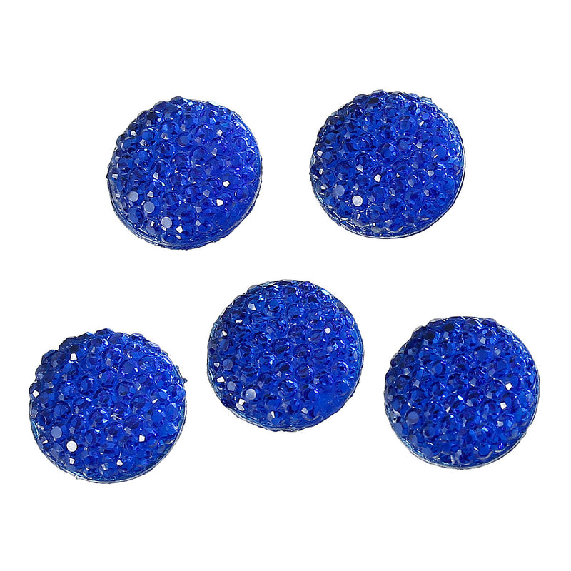 25 RESIN DRUZY Style Pavé CABOCHONS, Royal Blue, 12mm diameter, 1/2" cab0371a