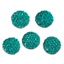 25 RESIN DRUZY Style Pavé CABOCHONS, Teal Green, 10mm diameter, 00g, 00 gauge  cab0369a