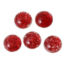 25 RED Glitter CABOCHONS, Resin Dome, Round cabochon, 8mm diameter, 3/8" cab0385a