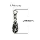 10 HAIR BRUSH Charm Pendants, Antique Silver, stylist, fashion, 20x5mm, chs2098