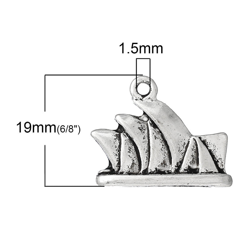 10 SYDNEY OPERA House Charms, 19mm x 15mm chs2109