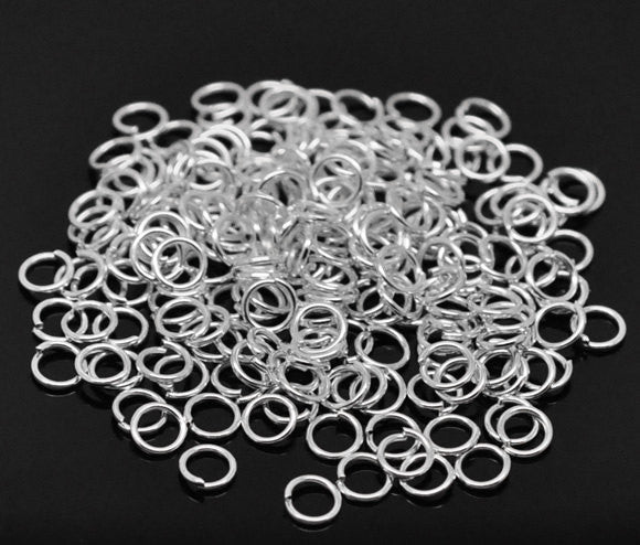 50 Silver Plated Open Jump Rings 5mm x 0.8mm, 20 gauge wire,  jum0156a