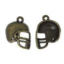 10 FOOTBALL HELMET Pendant Charms, Sports charms, bronze tone metal,  20x15mm, chb0410