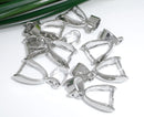 10 Silver Pinch Bails 21x9mm  fba0058