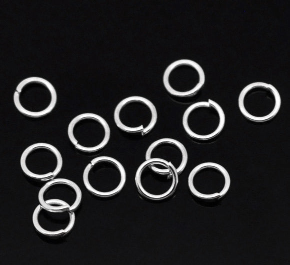 50 Silver Plated Open Jump Rings 5mm x 0.8mm, 20 gauge wire,  jum0156a