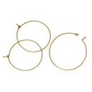 50 Brass Plated Wine Glass Charm Rings or Earring Hoops 25mm, 1" diameter copper with brass plating, Bulk Package  fin0474