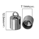 10 Stainless Steel End Caps for Kumihimo Jewelry, Leather Cord End Connectors, Bails, Bead Caps, Fits 7mm cord, fin0477