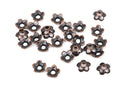 50 Antiqued COPPER Flower Bead Caps Findings, fits 6mm beads and larger, fin0480