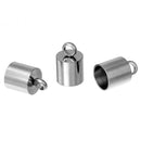 10 Stainless Steel End Caps for Kumihimo Jewelry, Leather Cord End Connectors, Bails, Bead Caps, Fits 7mm cord, fin0477