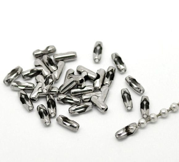 25 pcs Stainless Steel Ball Chain Connector Clasp 8x3mm (Fits 2.4mm Ball Chain) fcl0176