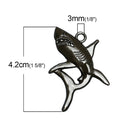 3 SHARK Hematite Gemstone Charm Pendants  ghe0104