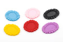 30 Acrylic Oval Cabochon Frame Settings, assorted colors, fits 25x18 cabochons cab0393