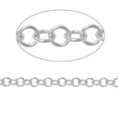 3 meters (about 9 feet) Silver ALUMINUM Round Cable Link Chain, Rolo chain, 4mm links  fch0307