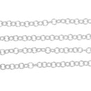 2 meters (about 6 feet) Silver ALUMINUM Round Cable Link Chain, Rolo Chain, 5mm links  fch0305