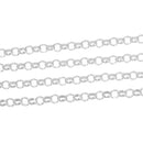 2 meters (about 6 feet) Silver ALUMINUM Round Cable Link Chain, Rolo Chain, 7mm links  fch0312