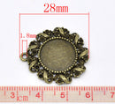 5 Cameo Bezel Frame Charm Pendant Blanks . fits 14mm round cabochon, Bronze Metal, chb0414