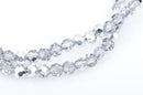 3mm Crystal ROUND Beads, silver and clear half plated . about 95 beads  bgl1327