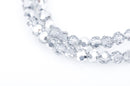 3mm Crystal ROUND Beads, silver and clear half plated . about 95 beads  bgl1327