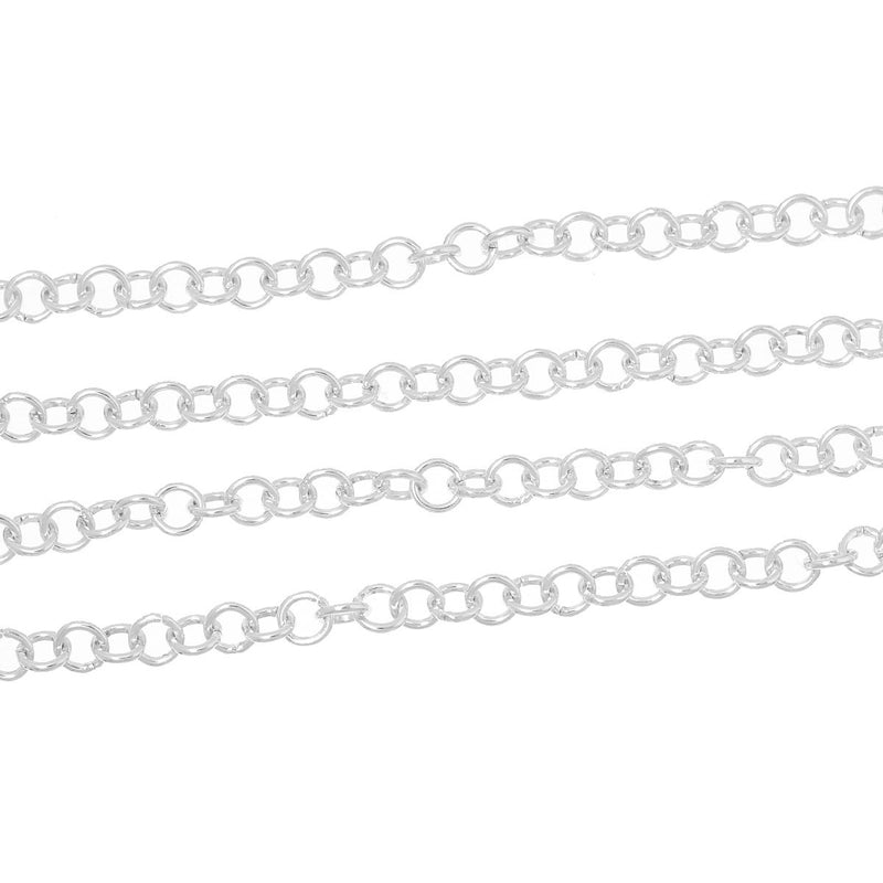2 meters (6 feet) Silver ALUMINUM Round Cable Link Chain, 7mm links  fch0309